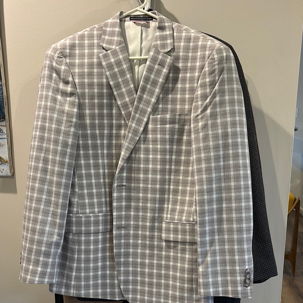 Tommy Hilfiger Gray and White Blazer Sport Coat
